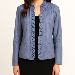 Chicos Sz 3/L Snakeskin Open Front Jacket